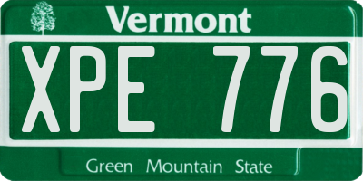 VT license plate XPE776