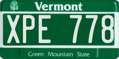 VT license plate XPE778