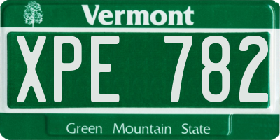 VT license plate XPE782