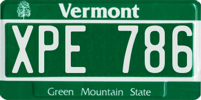 VT license plate XPE786