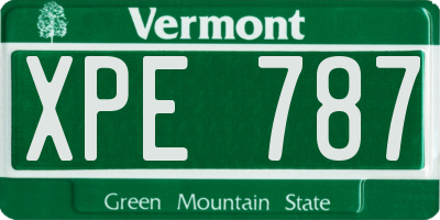 VT license plate XPE787