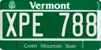 VT license plate XPE788