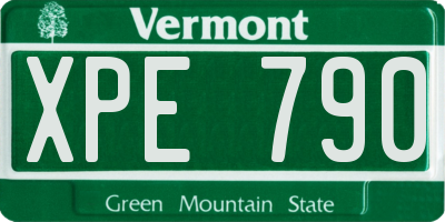 VT license plate XPE790