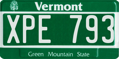 VT license plate XPE793