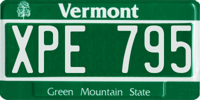 VT license plate XPE795