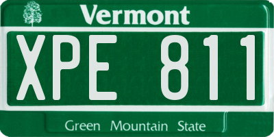 VT license plate XPE811