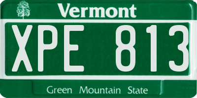 VT license plate XPE813