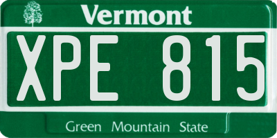 VT license plate XPE815
