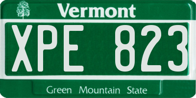 VT license plate XPE823