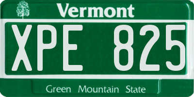 VT license plate XPE825
