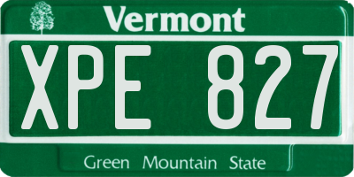 VT license plate XPE827