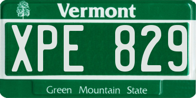 VT license plate XPE829