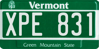 VT license plate XPE831