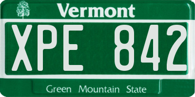 VT license plate XPE842