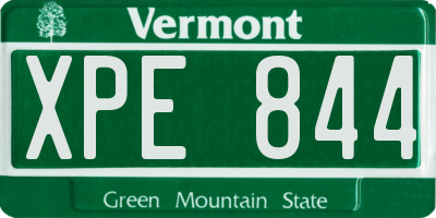 VT license plate XPE844