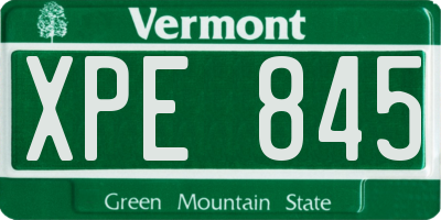 VT license plate XPE845