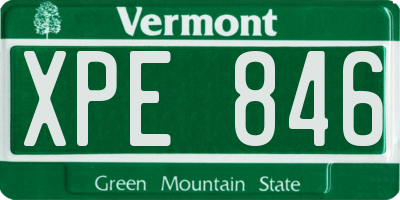 VT license plate XPE846