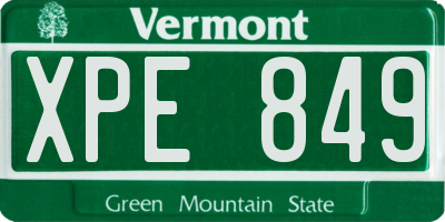 VT license plate XPE849