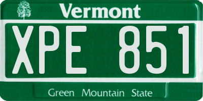 VT license plate XPE851