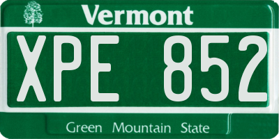 VT license plate XPE852