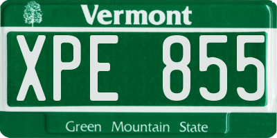 VT license plate XPE855