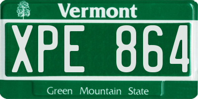VT license plate XPE864