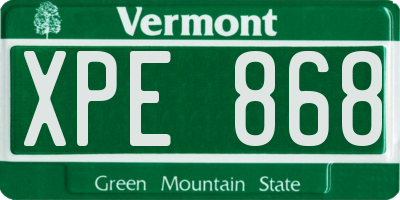 VT license plate XPE868