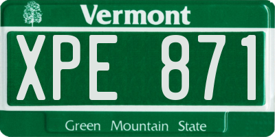 VT license plate XPE871