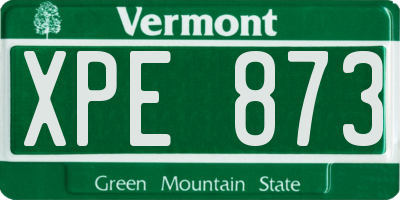 VT license plate XPE873
