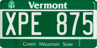 VT license plate XPE875