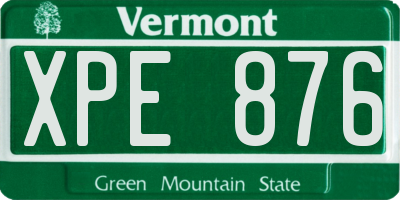 VT license plate XPE876