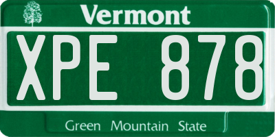 VT license plate XPE878