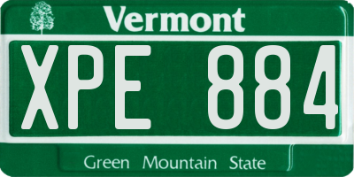 VT license plate XPE884