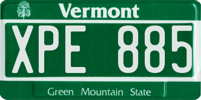 VT license plate XPE885