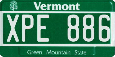 VT license plate XPE886