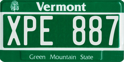 VT license plate XPE887