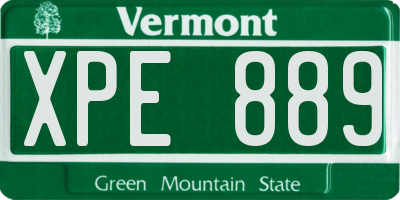 VT license plate XPE889