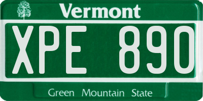 VT license plate XPE890