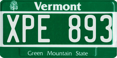 VT license plate XPE893