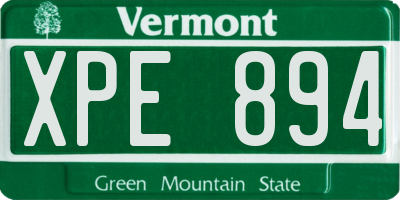 VT license plate XPE894