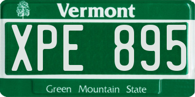 VT license plate XPE895