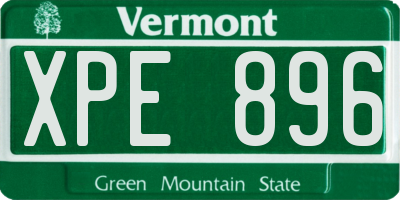 VT license plate XPE896