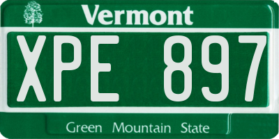 VT license plate XPE897