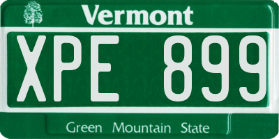 VT license plate XPE899