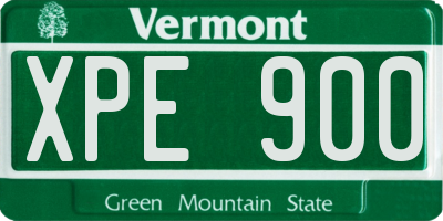 VT license plate XPE900