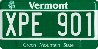 VT license plate XPE901