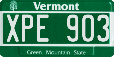 VT license plate XPE903
