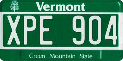 VT license plate XPE904