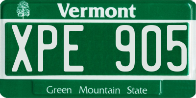 VT license plate XPE905