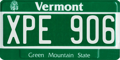 VT license plate XPE906